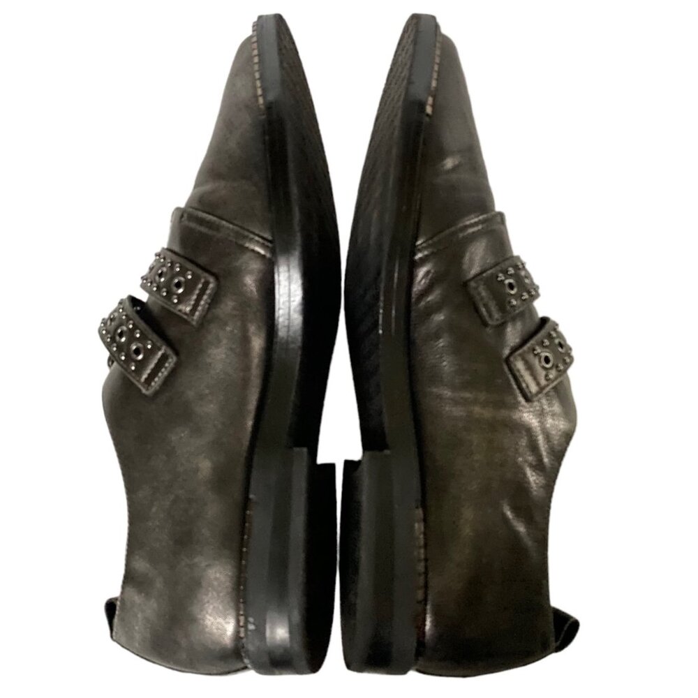 Bleecker Bond LEIGH Women Oxford Shoes 10M EU 41 Gray Monk Strap Buckle Leather - Picture 3 of 10